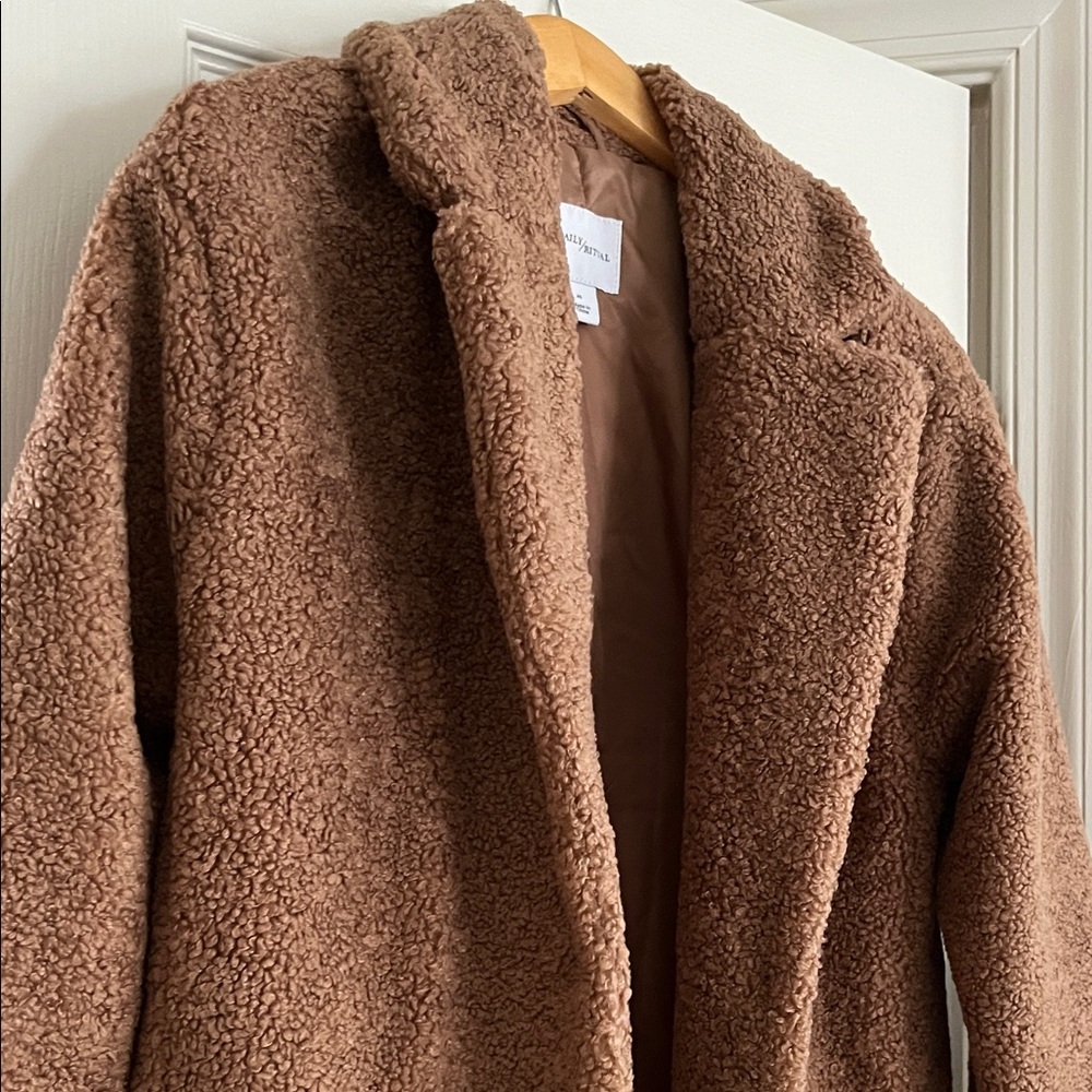 Daily Ritual Brown Teddy Jacket - Picture 3 of 12